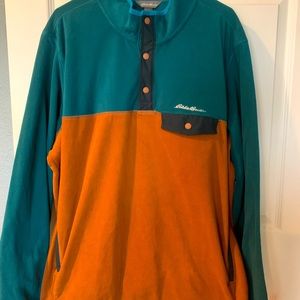 Eddie Bauer Chutes MR Quest Snap Mock Rust Fleece Pullover Men's Sz XL